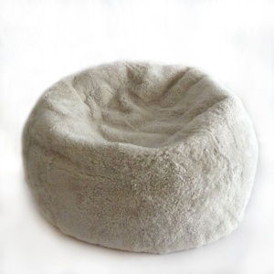 Fotoliu puf din blana de oaie Short Wool Curly Bean Bag Large - Img 2