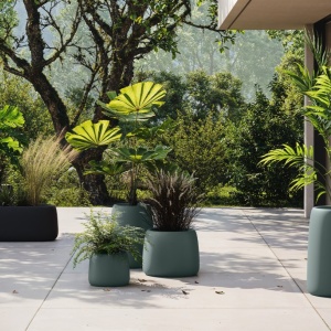 Ghiveci plante design decorativ exterior/interior Organic SQUARE 38x42x33cm - Img 2