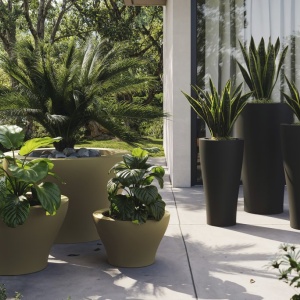 Ghiveci plante design decorativ modern exterior / interior CURVED 45x85cm - Img 2