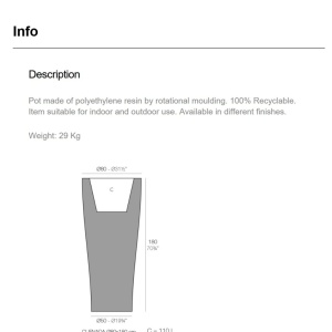 Ghiveci plante design decorativ modern exterior / interior CURVED 80x180cm - Img 5
