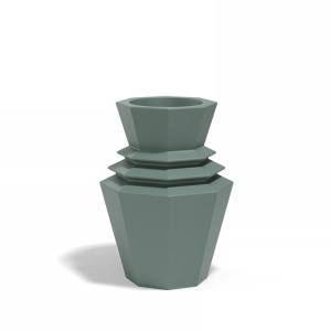 Ghiveci plante design decorativ modern exterior/interior ORIGAMI Hinoki 19x19x25cm