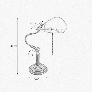Lampa de birou din alama design clasic Banker - Img 2