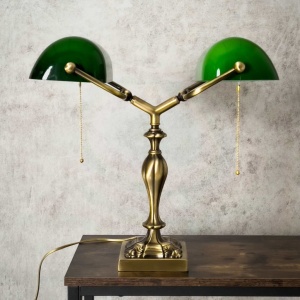 Lampa de birou din alama design clasic Double Banker's - Img 3