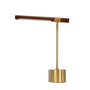 Lampa de birou LED din otel cu efect de nuc Gold steel - Img 6