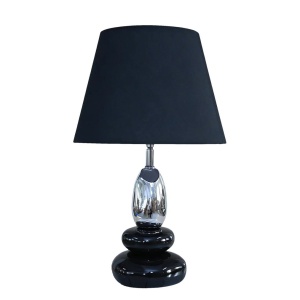 Lampa de masa decorativa STONES OF ZEN 45cm negru argintiu - Img 4