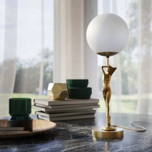 Lampa de masa figura feminina din alama Donne