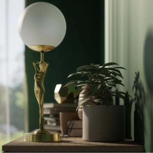 Lampa de masa figura feminina din alama Donne - Img 9