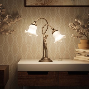 Lampa de masa figura feminina din alama Donne - Img 2