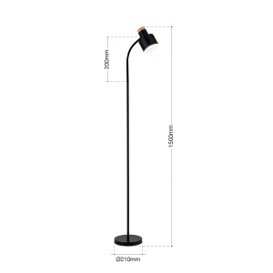 Lampa de podea cu spot directionabil Gili negru mat - Img 4