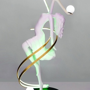 Lampa de podea decorativa cu design original cu LED RGB Balerina White 160086 universul-luminii.ro