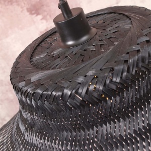 Lampa de podea din bambus Ibiza L 65cm, negru 224586 universul-luminii.ro
