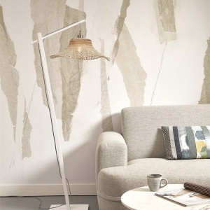 Lampa de podea din bambus Ibiza S 50cm, alb/ natur 223726 universul-luminii.ro
