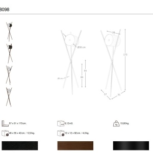 Lampa de podea din lemn si piele sintetica design LUX Black - Img 9