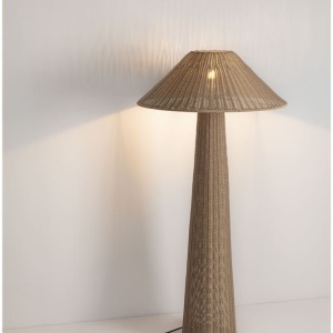Lampa de podea din ratan sintetic pentru exterior Plom maro deschis - Img 5