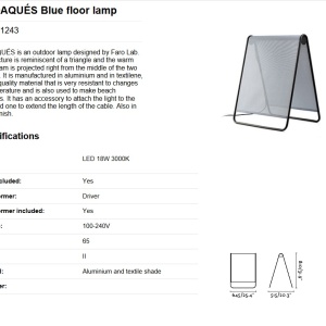 Lampa de podea LED iluminat exterior decorativ IP65 CADAQUES Blue 189646 universul-luminii.ro
