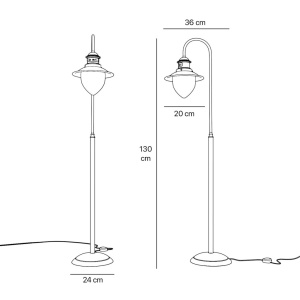 Lampa de podea stil nautic din alama si sticla Al Mare - Img 4