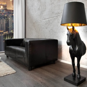 Lampa decorativa de podea, Cal, Negru, BLACK BEAUTY 130cm 166646 universul-luminii.ro