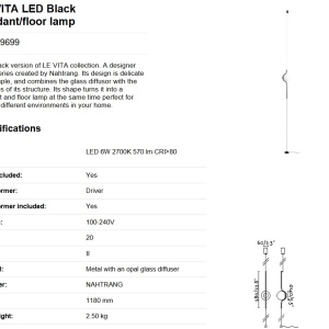 Lampa LED podea/tavan design modern deosebit LE VITA LED Black 29699 189316 universul-luminii.ro