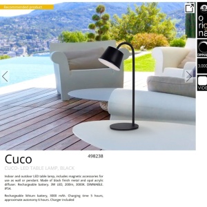 Lampa LED portabila exterior/interior IP54 Cuco neagra 233376 universul-luminii.ro