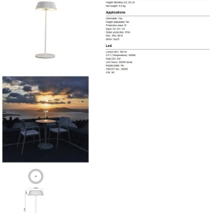 Lampa LED portabila IP54 Relax alba - Img 8