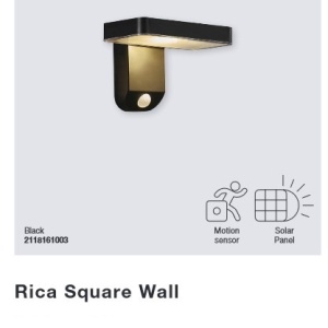 Lampa LED solara cu tarus, cu senzor de miscare, design modern, IP44 RICA SQUARE 2118178003 NL 197176 universul-luminii.ro