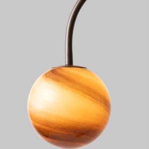 Lampa podea din marmura si sticla maro Tivoli 248786 universul-luminii.ro