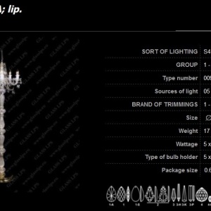 Lampadar 5 brate cristal Bohemia S41 009/05/1-A; lip. - Img 5