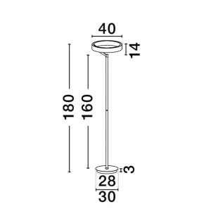 Lampadar circular aluminiu alb LED ADALIZ 632356 universul-luminii.ro