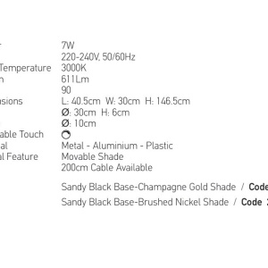 Lampadar cu spot LED BRUSHED CHAMPAGNE GOLD ZB-25344 171136 universul-luminii.ro