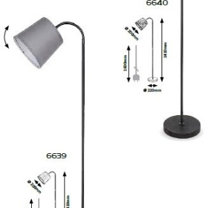 Lampadar design modern Godric negru, gri - Img 5