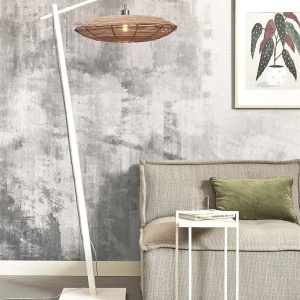 Lampadar eco din bambus cu ratan Tanami L white/disc, nat 121386 universul-luminii.ro