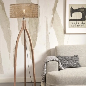 Lampadar eco din bambus Java 3-legs 50x22, natur 151626 universul-luminii.ro