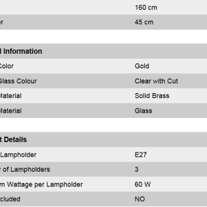 Lampadar elegant design LUX Budapest, auriu Stl 12-910/3 gold/411 klar-Schliff OR 68616 universul-luminii.ro