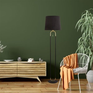 Lampadar, Lampa de podea decorativa design elegant Jazz negru 112706 universul-luminii.ro