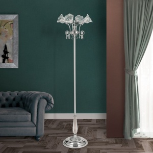 Lampadar, Lampa de podea design clasic LA BOHEME, argintiu antic - Img 7
