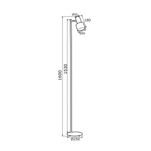 Lampadar / Lampa de podea design minimalist DORIA negru/alama 103006 universul-luminii.ro