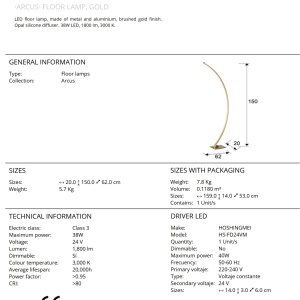 Lampadar / Lampa de podea design modern Arcus SV-589204 184726 universul-luminii.ro