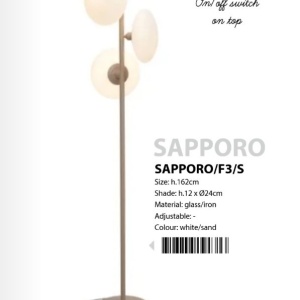 Lampadar/Lampa de podea design modern Sapporo 3 alb/sand 224186 universul-luminii.ro