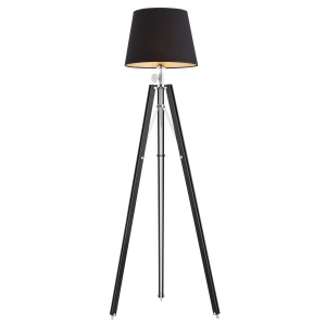 Lampadar/Lampa de podea eleganta cu trepied lemn negru ASTER
