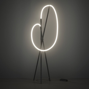Lampadar, Lampa de Podea LED, Negru, Crochet