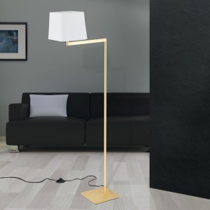 Lampadar/Lampa de podea pivotanta CARLTON alama/alb 576616 universul-luminii.ro