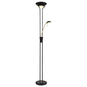Lampadar LED design modern Leonas negru, alama