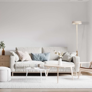 Lampadar LED design modern NOA II alb/lemn - Img 2