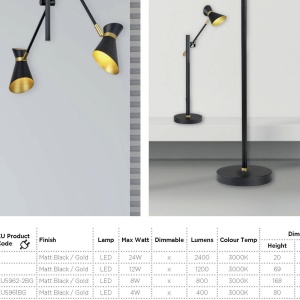 Lampadar LED modern directionabil Diablo EU5962-2BG SRT - Img 3