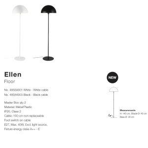 Lampadar scandinav design nordic Ellen negru 48584003 NL - Img 3