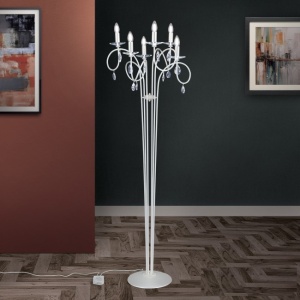 Lampadar stil clasic cu cristale Swarovski Giada argintiu mat 62996 universul-luminii.ro