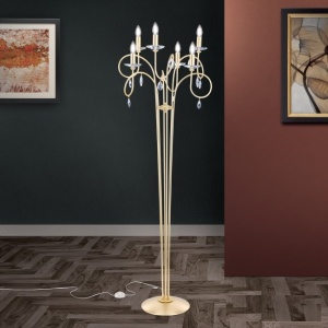 Lampadar stil clasic cu cristale Swarovski Giada auriu mat 56126 universul-luminii.ro