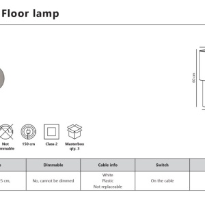 Lampadar textil design modern Izara 60cm bej - Img 6