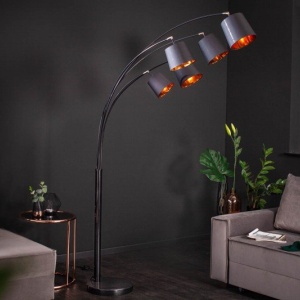 Lampadar tip arc cu 5 brate Levels negru/ auriu - Img 5