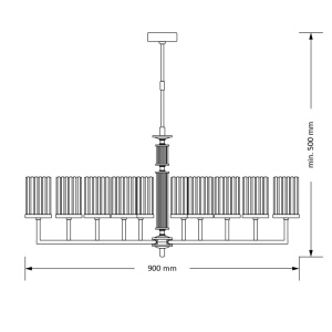 Lustra 10 brate moderna realizata manual Artu Ryfel 89636 universul-luminii.ro